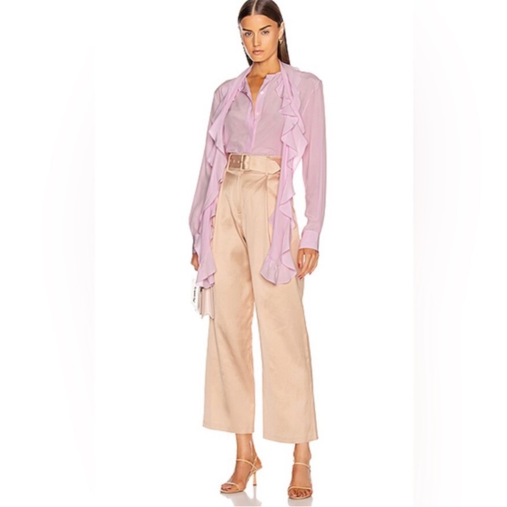 NWT Fleur du Mal Beige Wide-Leg Pants